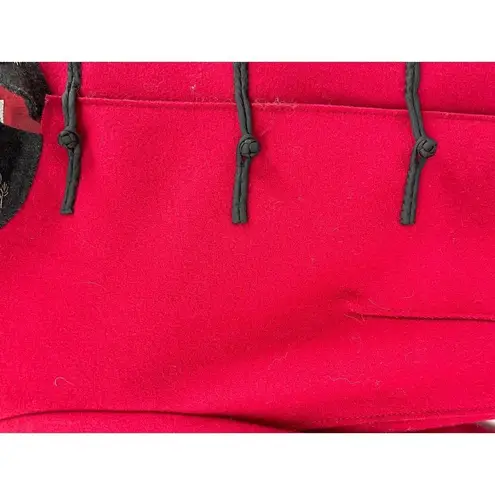 Philosophy Di Alberta Ferretti Red Toggle Front Beaded Collar Coat Size 2