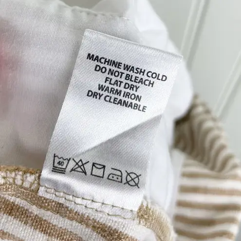 Spartina 449 Lawton Stripe Crop Pant in Tannin Stripe Hemp Cotton Blend Size 6