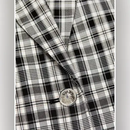 Elie Tahari NEW plaid single-button blazer Plaid Black & White Check sz 8