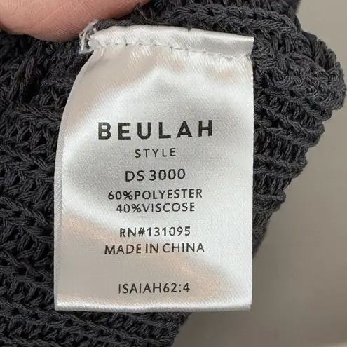 Beulah Style Maxi Sweater Dress Large Gray Sleeveless Stretchy Form Fitting Boho