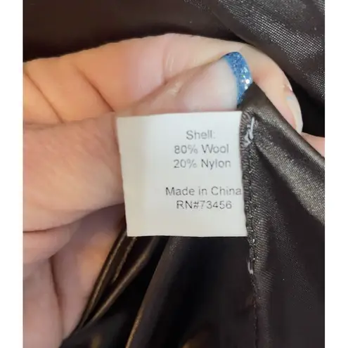 Velvet Heart Women's Brown Military Wool Blend Coat Jacket M Belted Lightweight