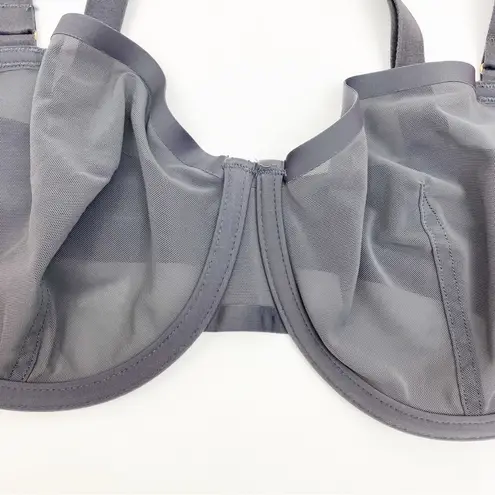 Cuup The Balconette Mesh Underwire Bra: Grey Slate 32G (4D) Gray Size undefined