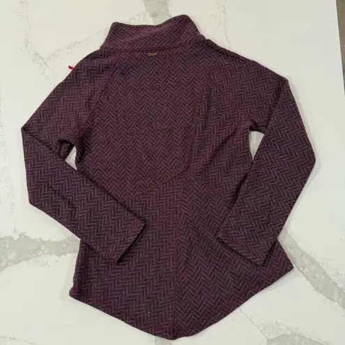 prAna Mattea Funnel Neck Chevron Wool Blend Sweater Women’s Medium Plum Purple