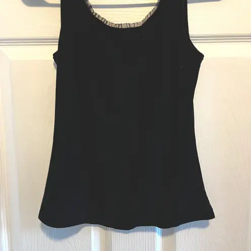 Black Velvet Tank Ruffle Trim Gothic XS Vamp Party