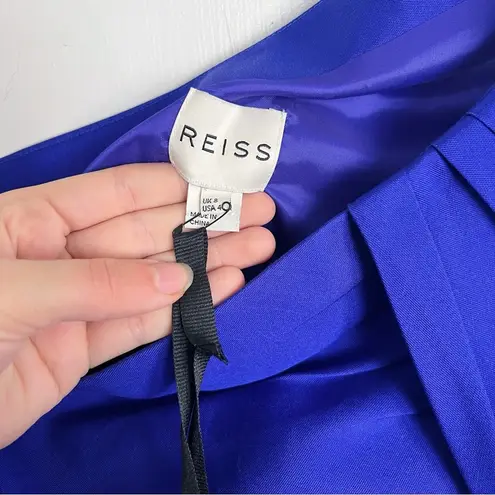 Reiss • Tamsin Dress one shoulder shift cocktail royal blue purple draped mini