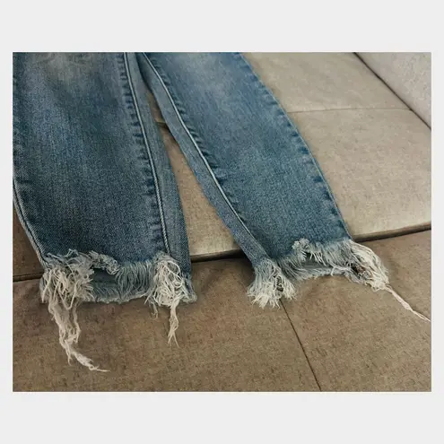 Judy Blue High Rise Skinny Jeans Size 26 Shark Bite Hem Grunge 90s Streetwear