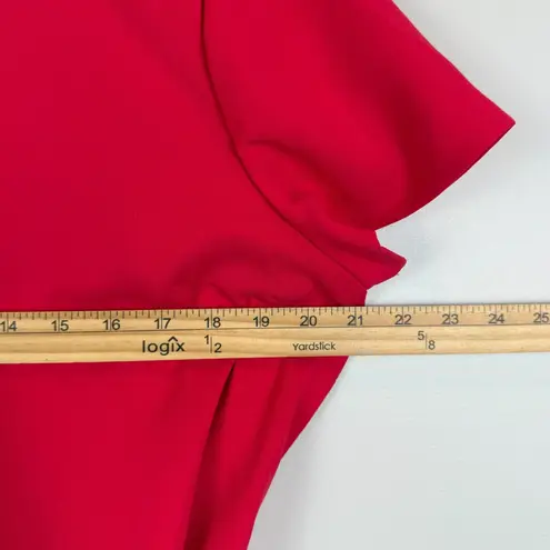 J. Crew Belted Suiting Dress Womens 14 Poppy Red Cap Sleeve Tie Waist Modest NWT