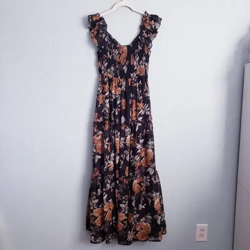 Baltic Born Martina Black And Cooper Floral Maxi Dress