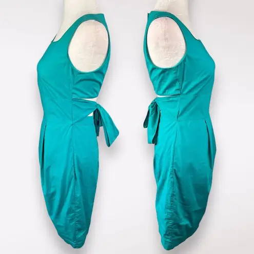 Club Monaco Sleeveless Cutout Back Dress Teal 0 ❗️FLAWED❗️