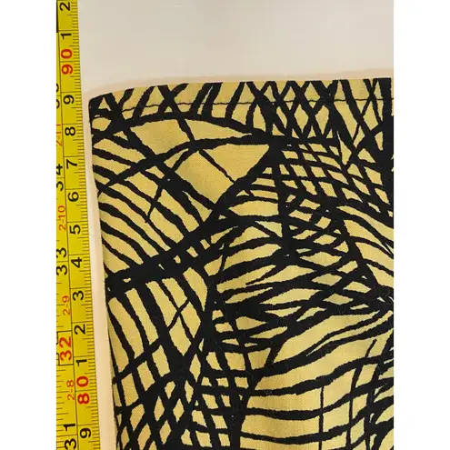 Anthropologie Weston Wear Yellow Black Emerging Leaves Sleeveless Dress Size 4