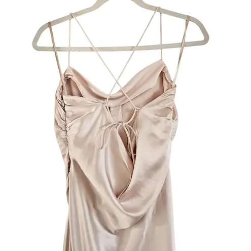 Sachin + Babi NWT Winter Slip Dress in Gold Size 8 Satin Tie Back