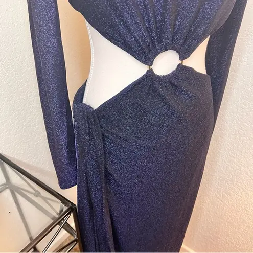 Meshki Navy Christina Backless Wrap Dress Size L NWT