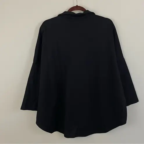 Tuckernuck Pomander Place Black Easy Polo Swing Sweatshirt Size M/L