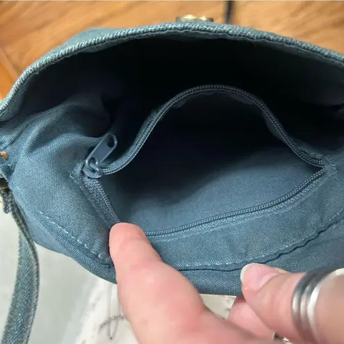 BOHO Denim Faux Suede Fringe Crossbody Bag Blue