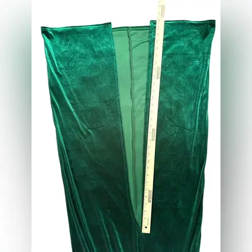 Club L London Women’s Bottle Emerald Green Velvet Plunge Neck Twist Maxi Dress 8