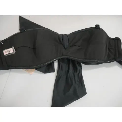 Unique Vintage  Black Bow Rialto Bikini Top XL