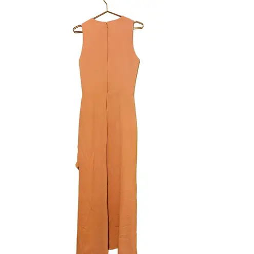 Parker Black Women's Pink Crepe Madeline Sleeveless Ruffle Gown Dress Size 10