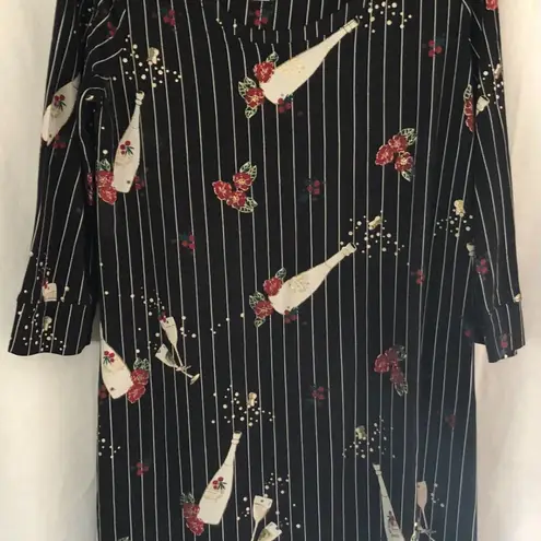 Soma Embraceable PJ Sleepshirt Posh Party Sz S Pass The Bubbly Metallic NWT Black