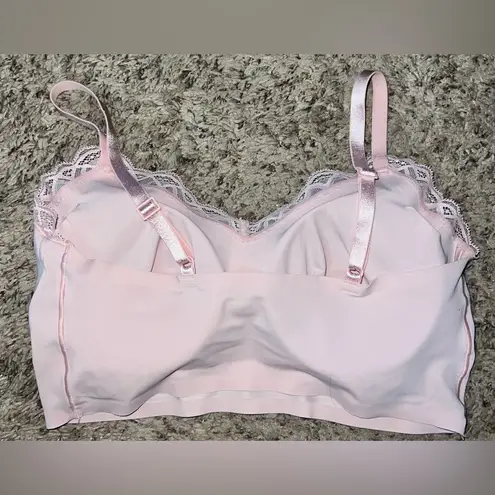 True and Co. True Body with Lace Trim Light Pink Lift Bralette Size Medium