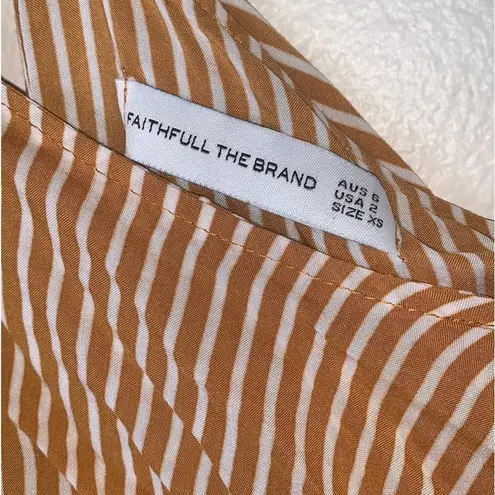 Faithfull the Brand Gaia Orange Striped Romper