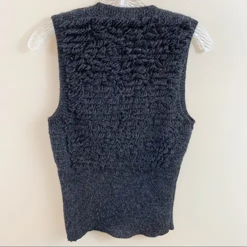 BCBGMAXAZRIA BCBGMaxazia Gray Shag Alpaca Sweater Vest