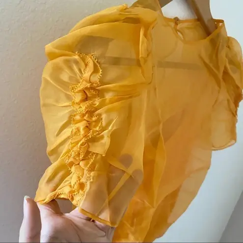 Cami NYC Louisa Sheer Organza Silk Bodysuit Tangerine XXS NWT