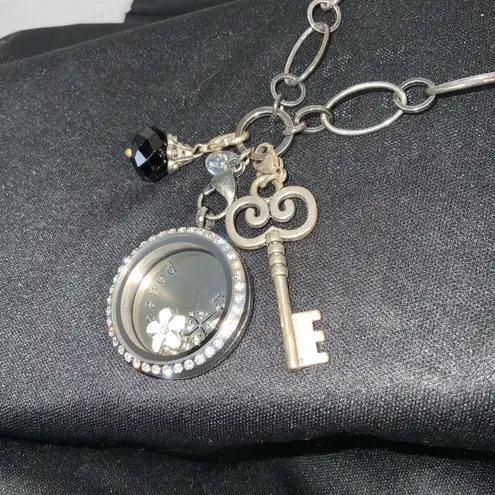 Origami Owl Living Locket Necklace Blessed Locket Chain Charms Dangle