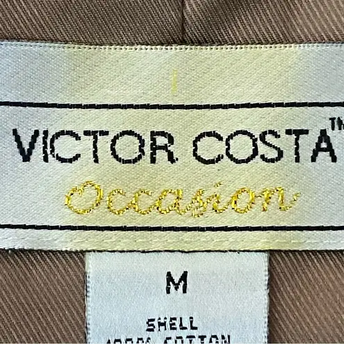 VICTOR COSTA “OCCASION” light Brown blazer w/embroidery and sequins. Medium. EUC