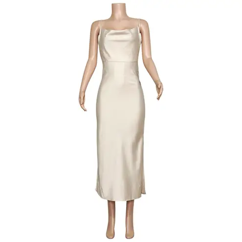 BHLDN Cali Satin Charmeuse Slip Dress, Champagne, 2 (US)