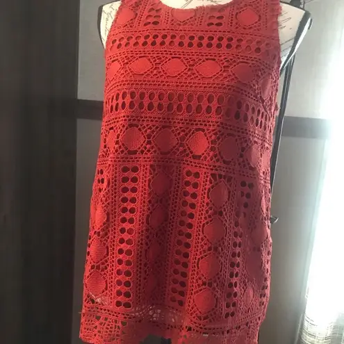 Sunny in Brooklyn Rust Sleeveless Blouse Medium Red