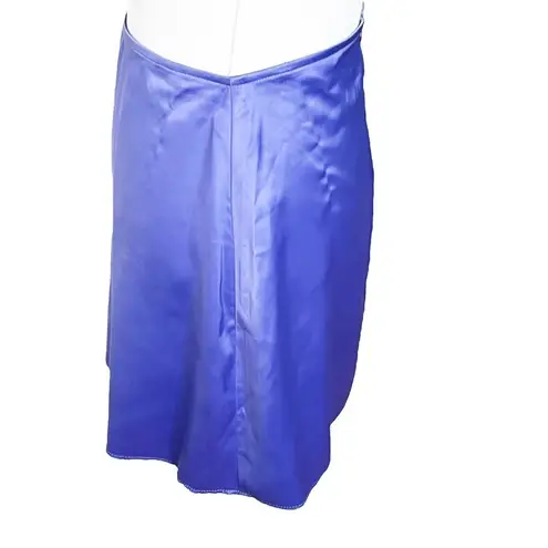 Danielle Guizio Satin Mini Skirt In Lilac Prime Side Slit Women’s Size L Flawed