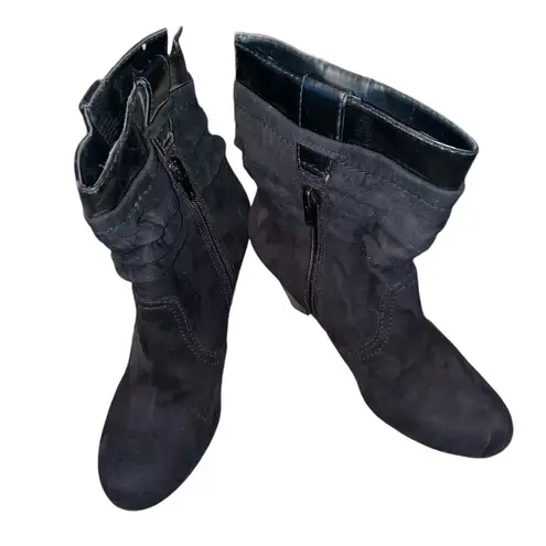 Laura Ashley black suede designer boots. Size 6 New without box!