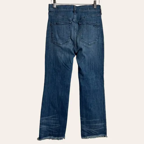 AYR The Bomb Pop Straight Leg Raw Hem High Rise Denim Blue Jeans Size 28S