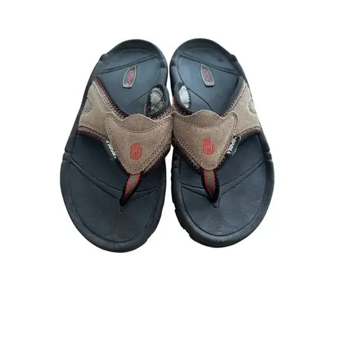 Teva Sandals Shock Pad Slip-On Black & Brown Size 8 M Comfortable & Durable