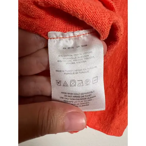 Anthropologie Moth Orange Slub Knit Button