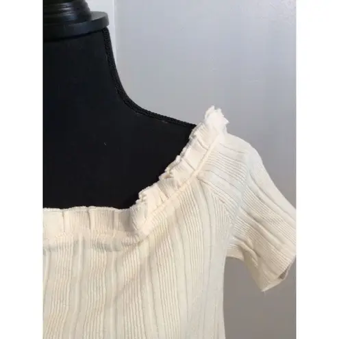 Code x Mode New NWT Size XL Cream Womens Top Off Shoulder Ruffled