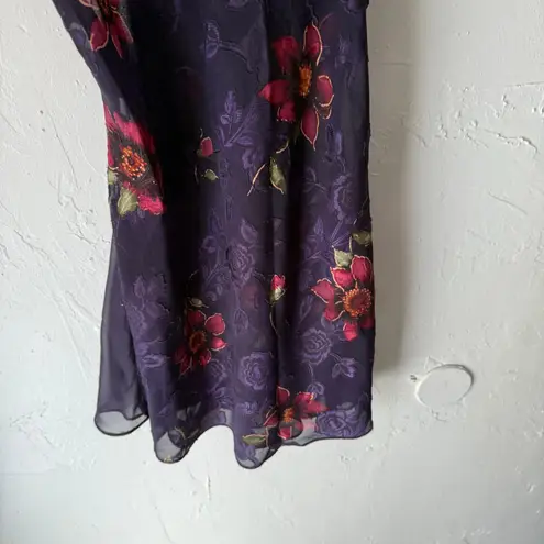 secret treasures Y2k Size Medium Purple Lace Coquette Floral Babydoll Gown