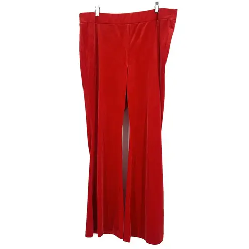 Lane Bryant  Red Velvet Pull On Pants Flare Leg High Rise Stretch Size 18