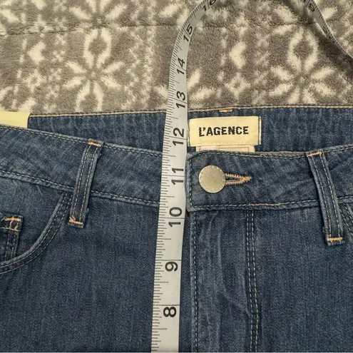 L'Agence NWT Danica High Rise Wide Leg Raw Hem Jeans Size 30