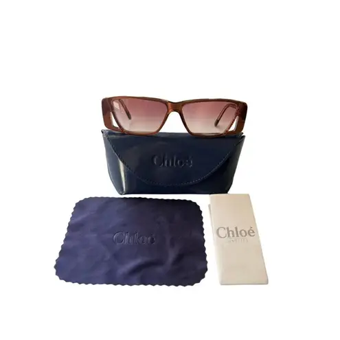 Chloé CHLOE VINTAGE SUNGLASSES WITH CASE AND CHLOE CLOTH