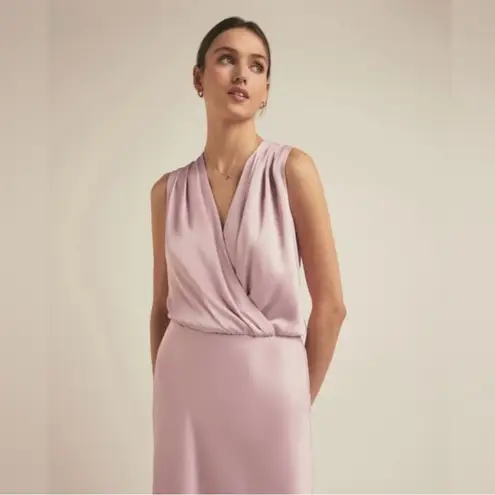 NEW Favorite Daughter Nita Sleeveless Satin Maxi Dress Pastel Lavender Pink Size 6