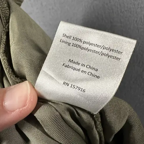 Halston Pants Womens Small Olive Green Wide Leg Pleated Polyester Lined Pockets