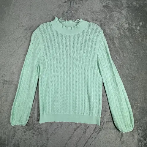 J. Crew Sweater Womens Medium Green Open Knit Fairy Bohemian Preppy Feminine