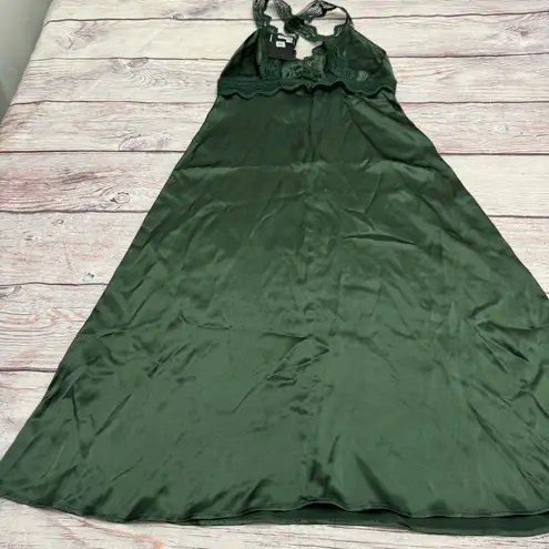 The Kooples Guipure Lace Trim Dress Emerald Green Silk Size 3 = US Large NEW