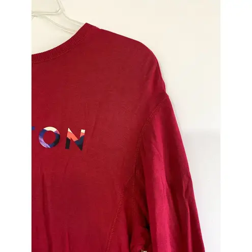 Peloton Small Top Sweatshirt Spell Out Logo Graphic Long Line Hi Lo Long Sleeve