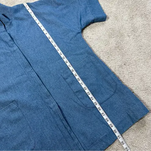 Emerson Fry Women’s Denim Layering Jacket Shell Button Front in Indigo Denim S Blue