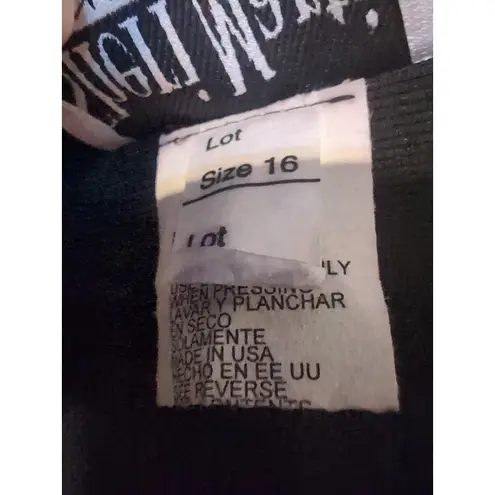 Sheri Martin Women's Blouse Jacket, Vtg Zippered Checkered Top, Size 16, Office Black