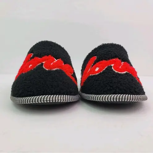 Ellen DeGeneres Wilesly Women's Slippers Shoes Size 7M Black Cozy Plush Fleece