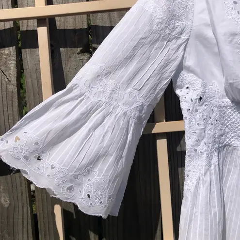 Catherine Malandrino  Noelle White Embroidered Eyelet Tunic 8