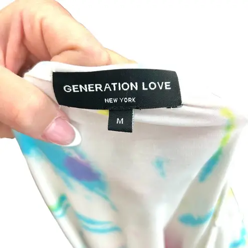 Generation Love  Odessa Tie-Dye Puff-Sleeve T-Shirt White Size Medium